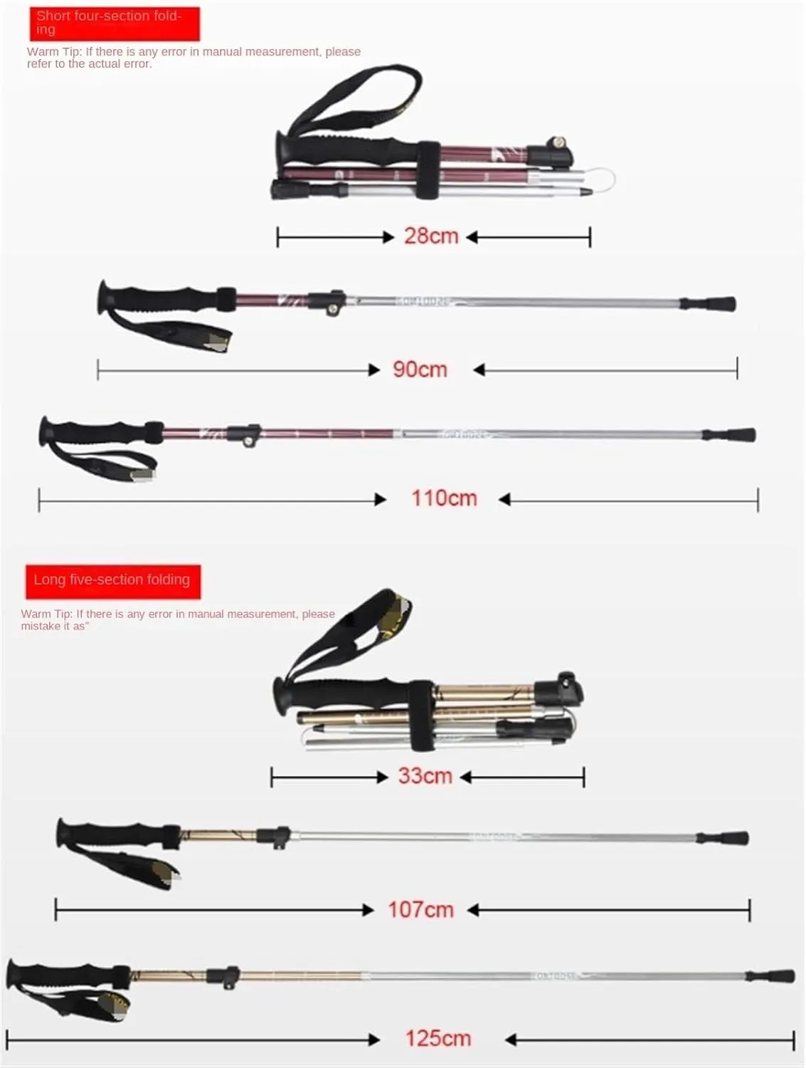 Travel Trekking Pole Lightweight Outdoor Trekking Poles Retractable Hiking Trekking Poles for Camping Outdoor Activities