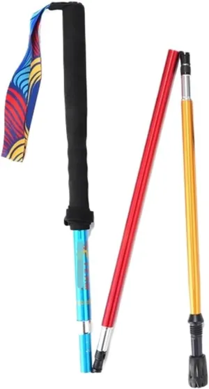Travel Trekking Pole Lightweight Trekking Hiking Poles Aluminum Alloy Strong Folding Walking Stick for Camping Outdoor Activities