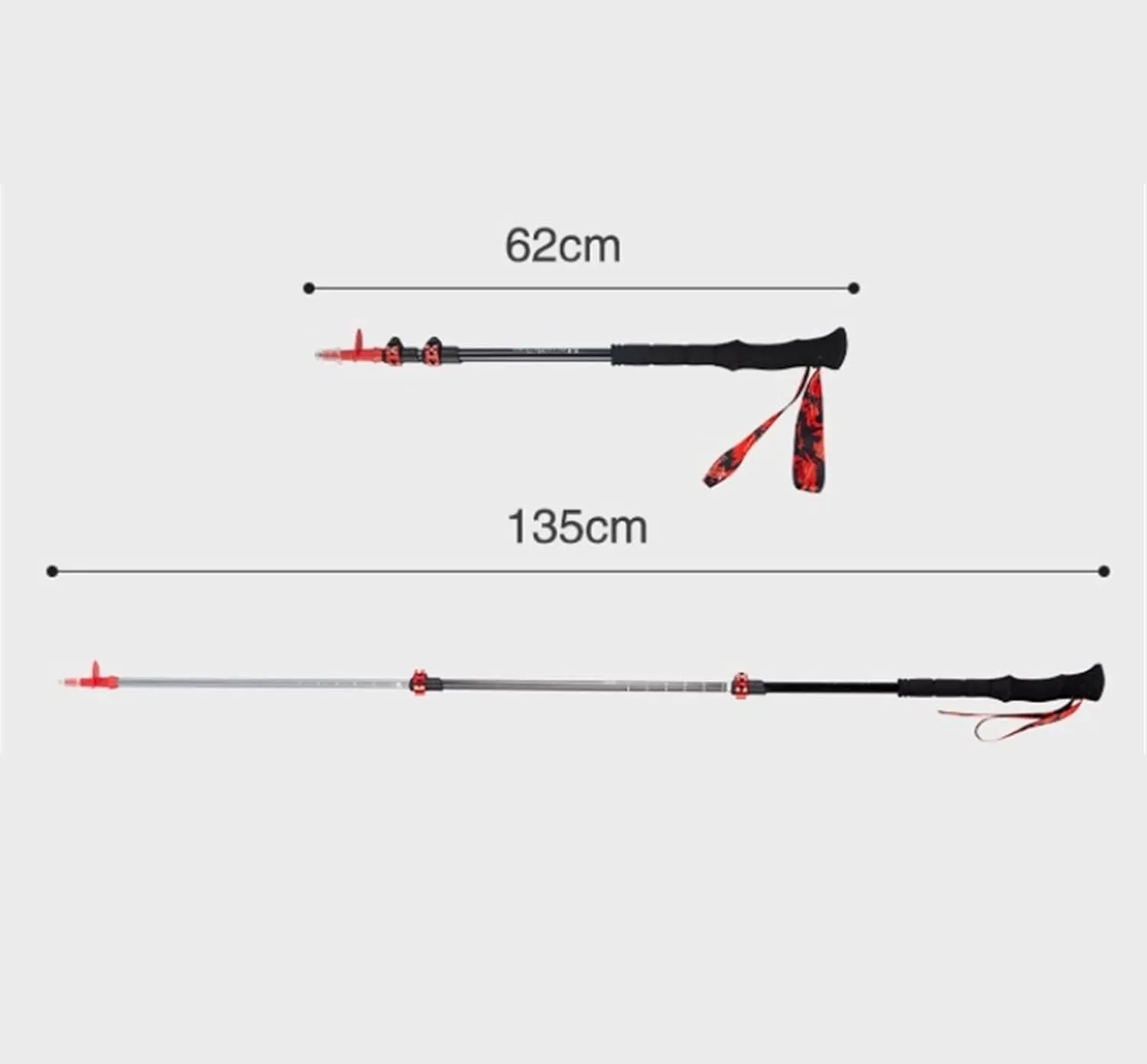 Travel Trekking Pole Trekking Poles Adjustable Hiking Poles Aluminum Alloy Walking Poles Sticks for Camping Outdoor Activities(White)