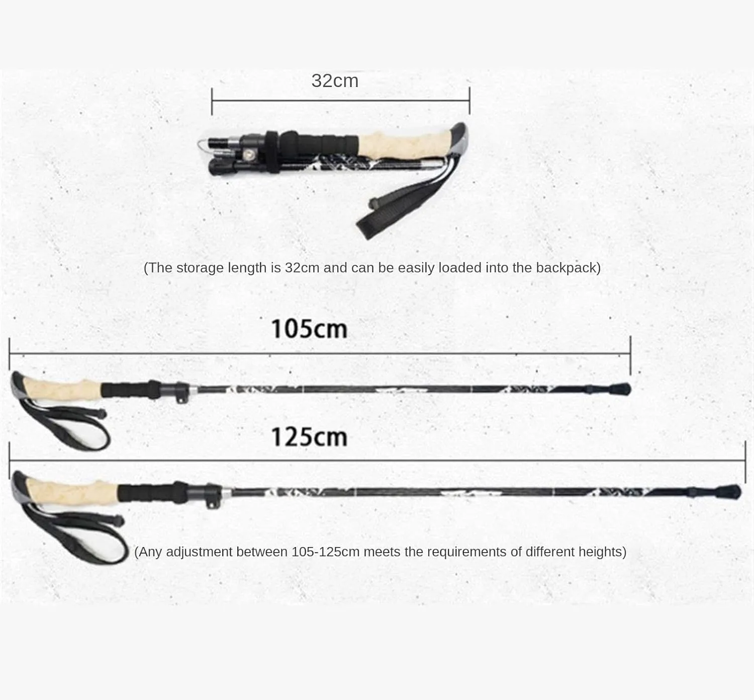 Travel Trekking Pole Trekking Poles Folding Hiking Sticks Lightweight Aluminum Alloy Walking Sticks for Camping Outdoor Activities