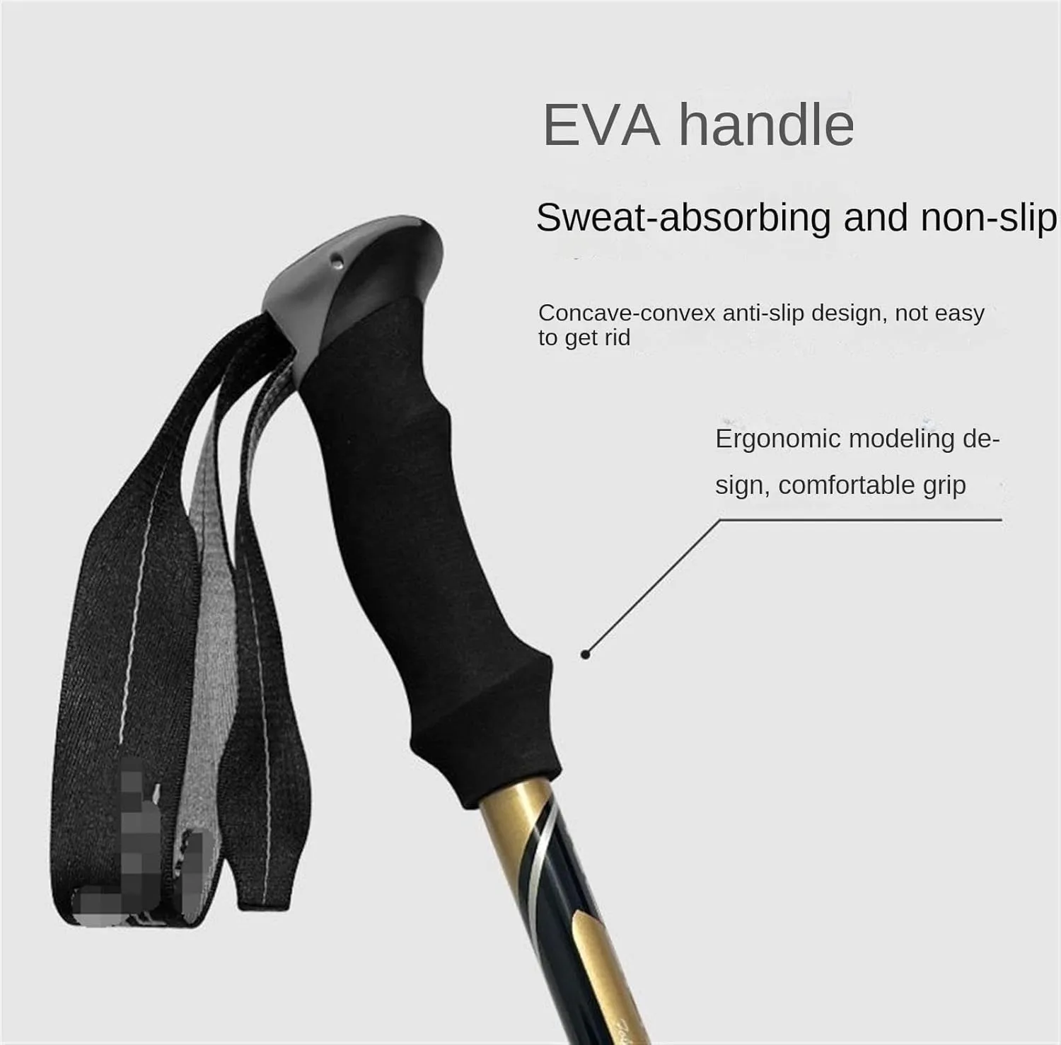 Travel Trekking Pole Trekking Poles Ultra-Light Folding Outdoor Multi-Functional Carbon Fiber Hiking Sticks Outdoor Activities(Black)