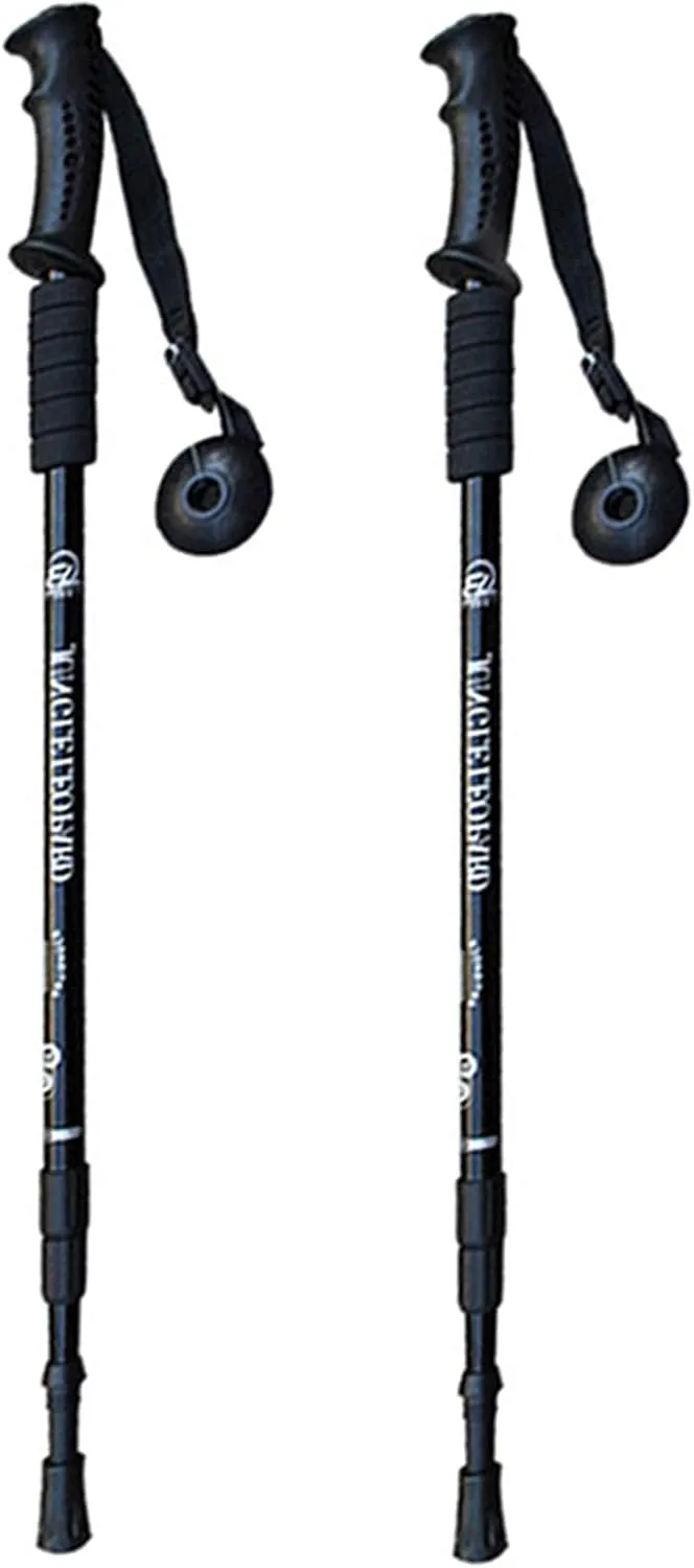 Trekking Pole, Telescopic Adjustable Hiking Trekking Pole, Soft and Comfortable Handle, Strong Grip and Non-Slip Tip, Suitable for Hiking, Climbing and Camping (Black)