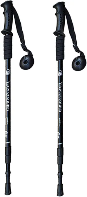 Trekking Pole, Telescopic Adjustable Hiking Trekking Pole, Soft and Comfortable Handle, Strong Grip and Non-Slip Tip, Suitable for Hiking, Climbing and Camping (Black)