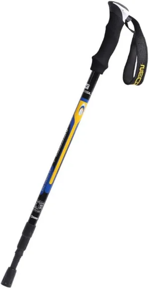Trekking Poles Carbon Fiber Lightweight Telescopic Tri-fold Hiking Poles Walking Sticks Cork Grip Inner Lock System for Man and Female in Hiking Camping Walking Trekking (Black Str