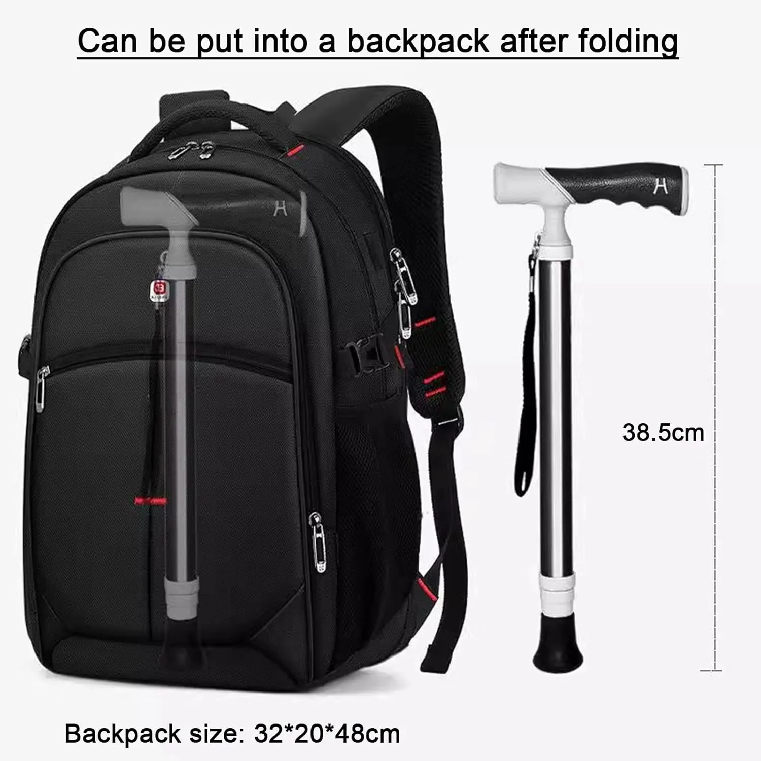 Trekking Poles for Men & Women - Lightweight Adjustable Hiking Poles - 90° Adjustable Handle Anti-Slip Rubber Feet Titanium Telescopic Walking Stick
