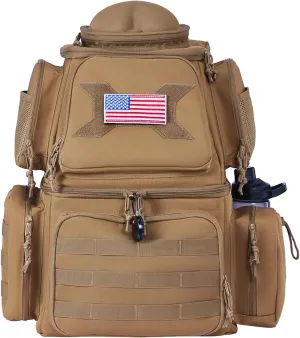 TRO&HOM Tactical Pistol Backpack Gun Case 6 Pistol Cases with 11x Magazine Slots