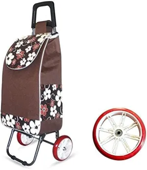 Trolley Multi-Function Shopping Cart Folding Trolley Large Capacity Light Weight Wheeled Trolley Push Cart Bag with 2 Wheels Storage Hand Trucks,Black