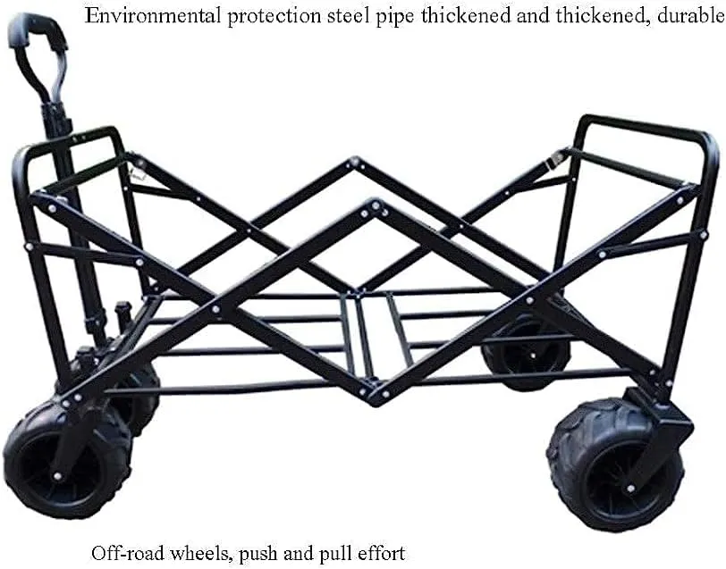Trolleys, 4-Wheel Beach Wagon Folding Wagon G-Arden Cart G-Arden Trolley Heavy Duty Foldable Pull Wagon Hand Cart Folding Cart Wagon Truck Wheelbarrow/B