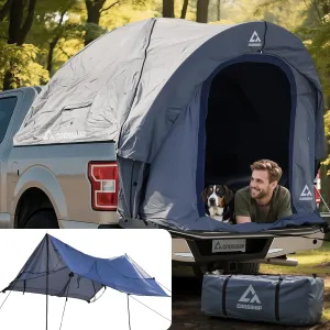 Truck Bed Tent for Pickup Trucks - PU3000mm Water-Resistant Canopy Anti-Tear Fabric - Insect-Prevention Double Layer for 2 Person - Replacement for Ford, Chevy, Dodge, GMC, Nissan, Toyota