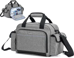 Trunab Home Health Nurse Bag Empty, Portable Medical Supplies Shoulder Bag for Hospice, Home Visit, Hospital Interns, Grey, Bag Only
