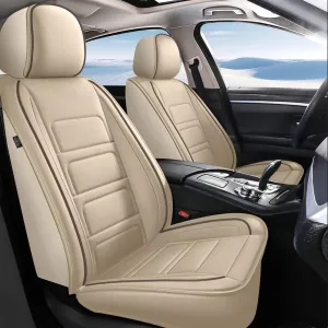 TTX LIGHTING 2PCS Front Car Seat Covers Fit for Subaru Ascent 2019-2024 2025 Seat Cover Waterproof Leather Automotive Seat Cushion Protector Compatible Airbag(Beige,2 Seats)
