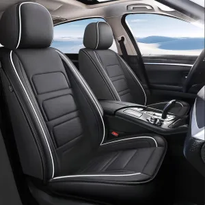 TTX LIGHTING 2PCS Front Car Seat Covers Fit for Subaru Ascent 2019-2025 Seat Cover Waterproof Leather Automotive Seat Cushion Protector Compatible Airbag(Black,2 Seats)