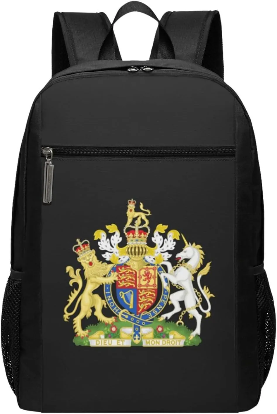 UK England Royal Coat of Arms United Kingdom Travel Laptop Backpack, Business Anti Theft Slim Sturdy Laptops Backpacks, College Computer Bag Gift for Men & Women Fits 17 Inch Notebook,Black