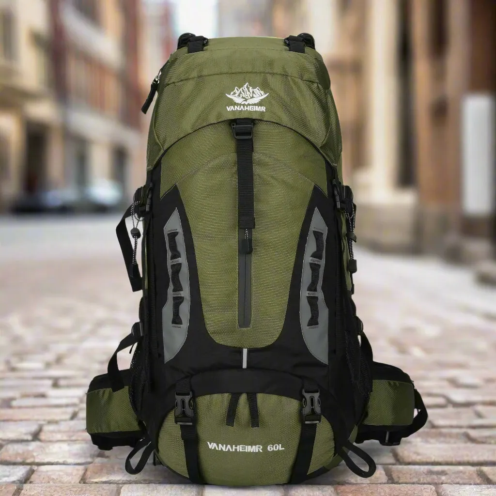 Ultimate 60L Waterproof Travel Backpack with Rain Cover - Perfect for Hiking and Camping Adventures for Men and Women
