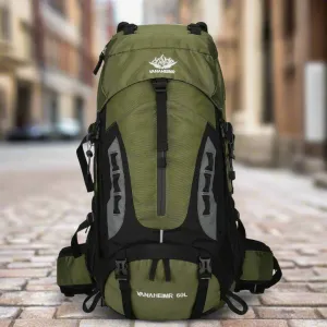 Ultimate 60L Waterproof Travel Backpack with Rain Cover - Perfect for Hiking and Camping Adventures for Men and Women