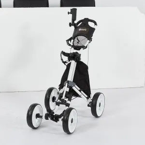 Ultra-Light 4-Wheel Golf Push Cart: One-Click Fold Design, All-Terrain Wheels & Adjustable Handle for Effortless Course Navigation