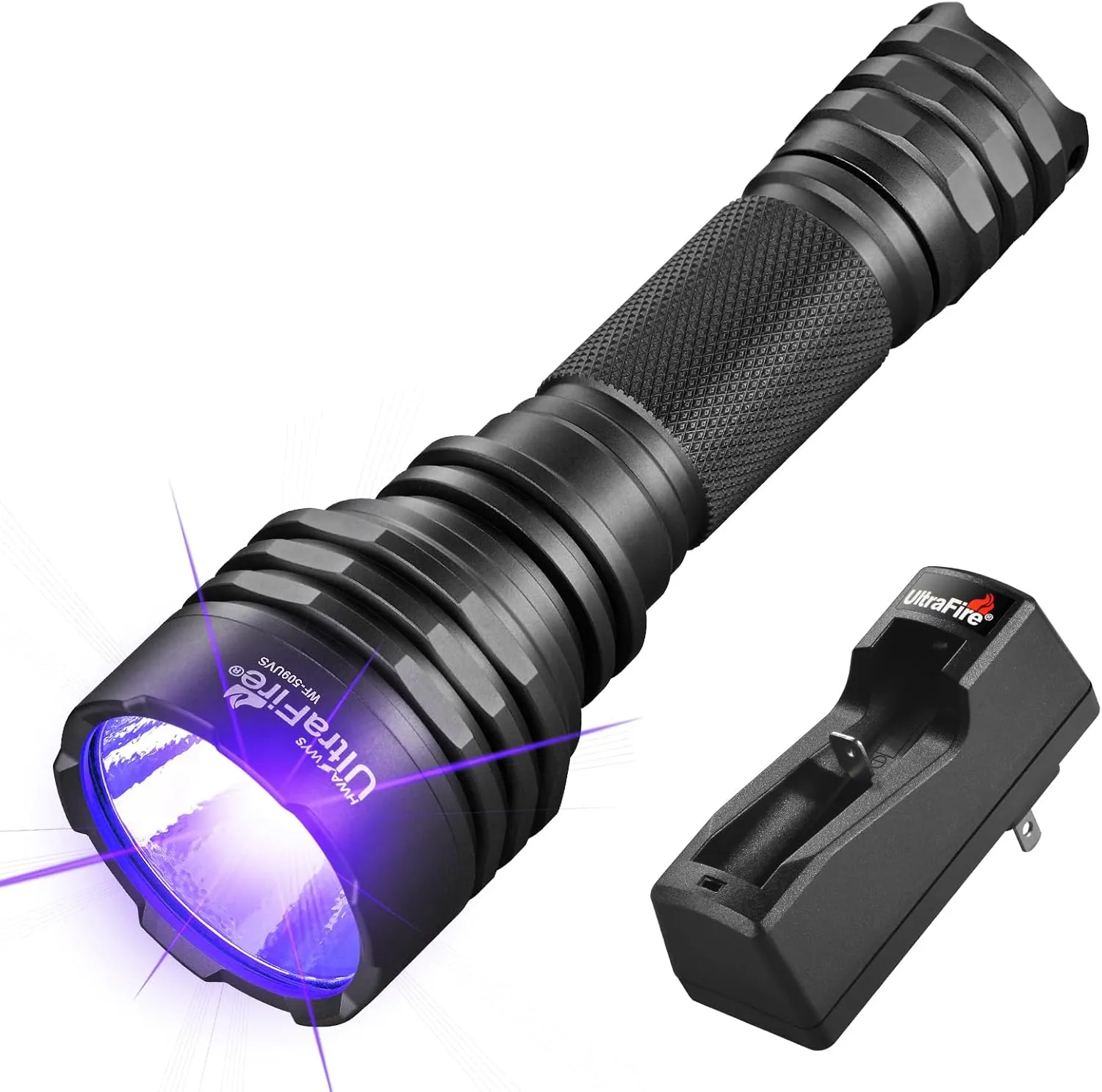 ULTRAFIRE 10W 365nm UV Flashlight Black Light,High Powerful Ultraviolet LED Blacklight Flashlight for Pet Urine Detection, Resin Curing, Minerals, Scorpion, Rockhounding,Yooperlites