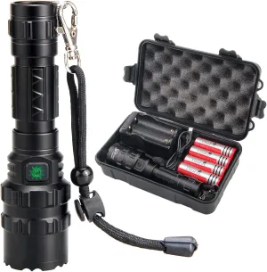 ULTRAFIRE LED Mini Flashlight 5 Modes Flashlight with 4PCS UFB26 and Charger, Waterproof Super Bright High Lumen Flashlights UF-1102