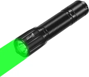 ULTRAFIRE Tactical Flashlight Green,382 Yards Green Flashlight Predator Light,520-540nm Long Range LED Green Flash Light,Night Hunting Light for Hog Pig Coyote Battery not Included