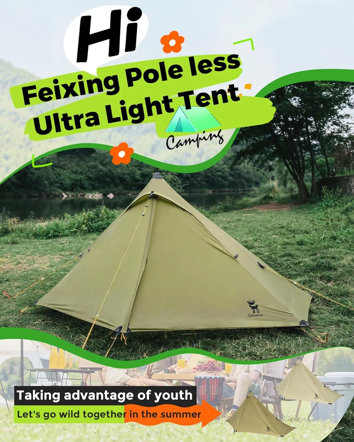 Ultralight Backpacking Tent 1 Person Tents for Camping Small Light Weight One Man Personal Tent Waterproof