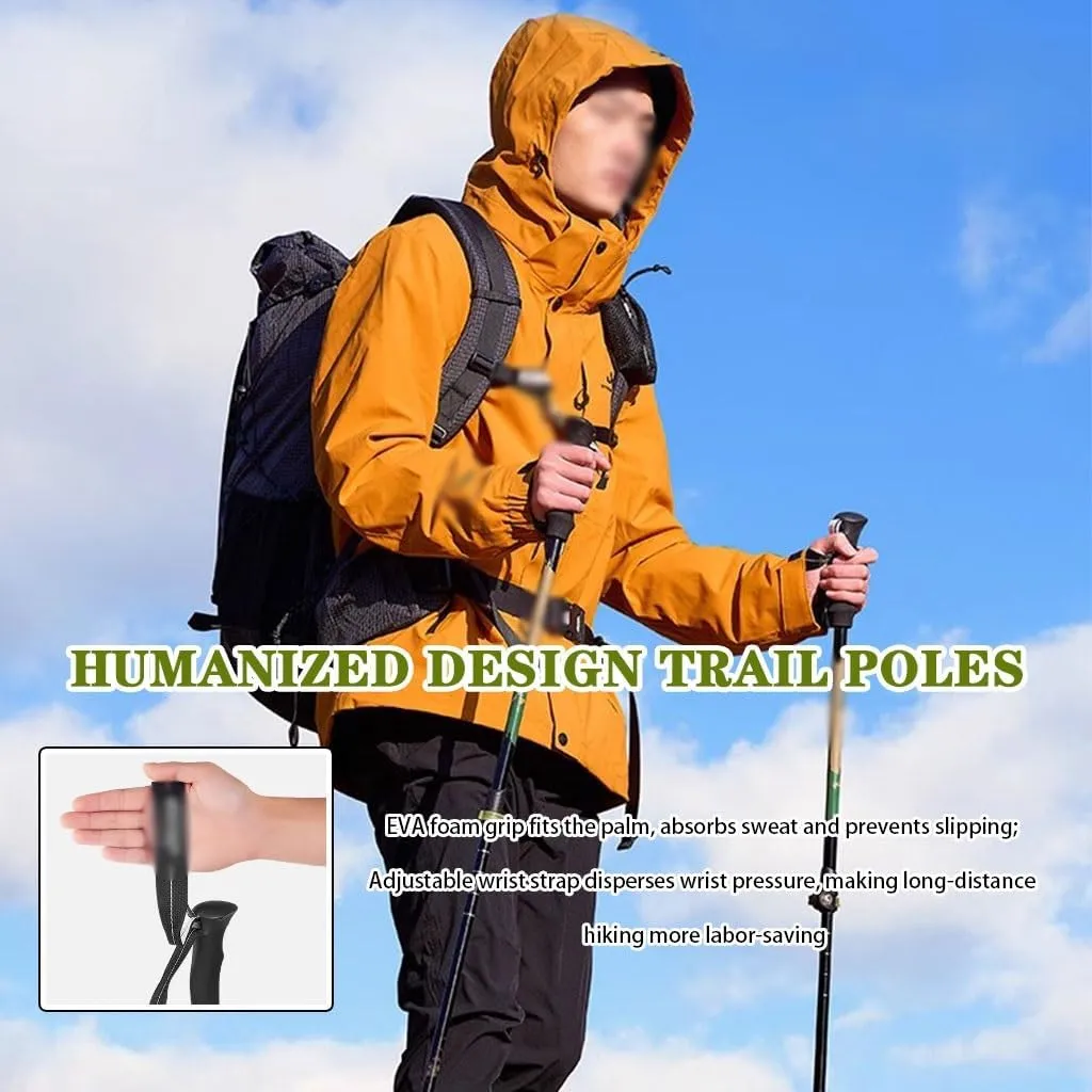 Ultralight Nordic Walking Sticks, Telescopic Aluminum Alloy Trekking Poles, with EVA Grip, for Women, Men, Seniors