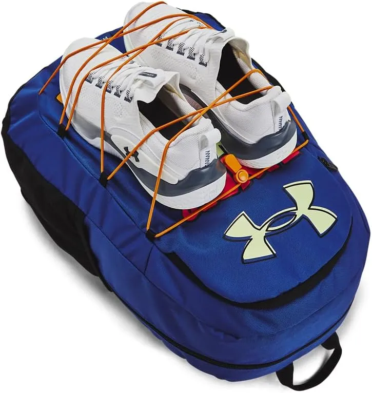Under Armour Unisex-Adult Hustle Sport Backpack, (434) Tech Blue/Black/Retro Green, One Size Fits All