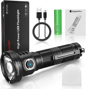 UniqueFire H7 Small Flashlight 2500 High Lumens Rechargeable, Portable Powerful Mini Flashlight with SFT-40 LED & TIR Lens, Super Bright Pocket LED Flash Light for Night Lighting, Home Emergency