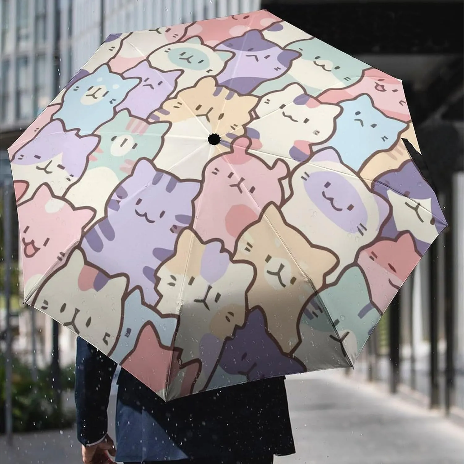 Unisex Womens Mens Compact Travel Auto Open Close Foldable Umbrella, Windproof, Sun and Rain Proof Water Resistant Canopy