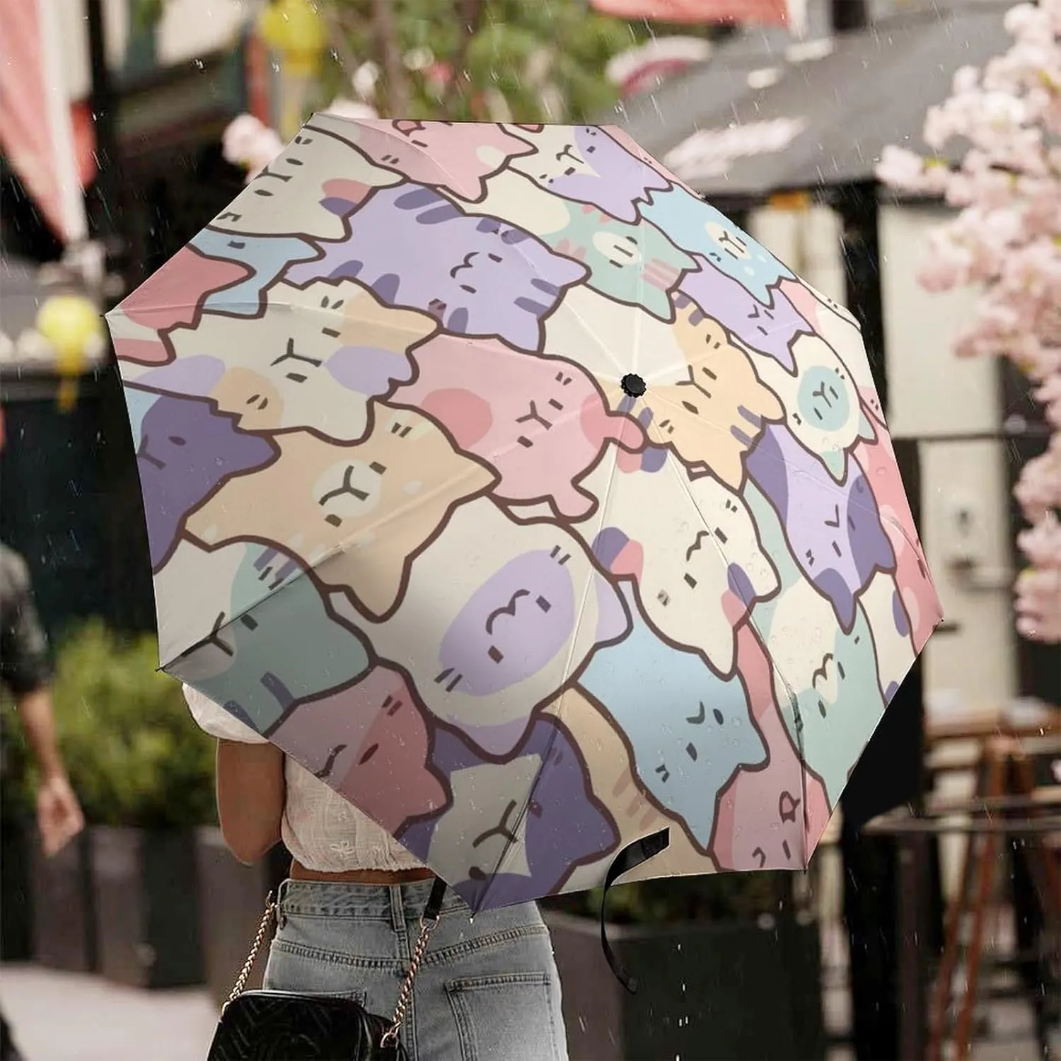 Unisex Womens Mens Compact Travel Auto Open Close Foldable Umbrella, Windproof, Sun and Rain Proof Water Resistant Canopy