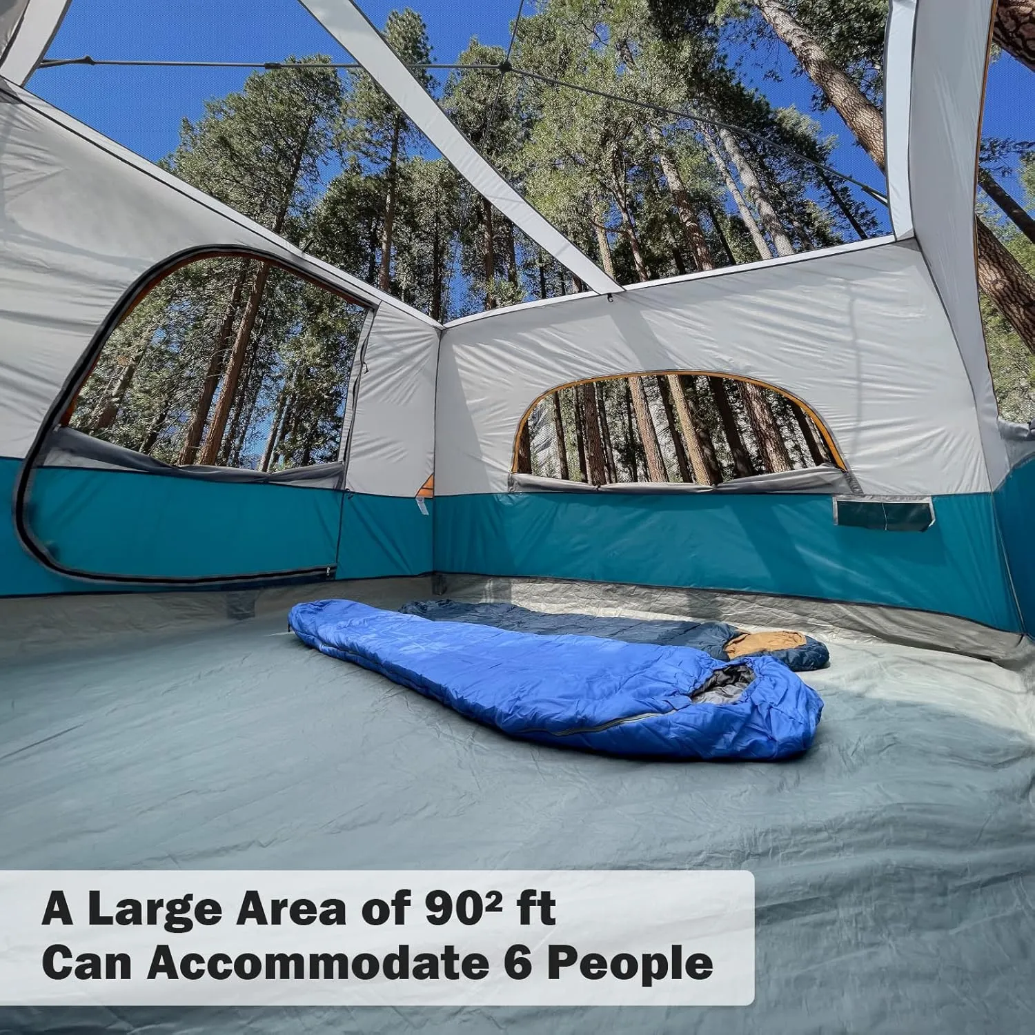 UNP Camping Canopy Tent - Inner Tent for 10' x 10' Pop Up Canopy, Simple Installation, Fully Vented Roof, Enclosed Canopy Space, Ocean Blue (Frame NOT Included)