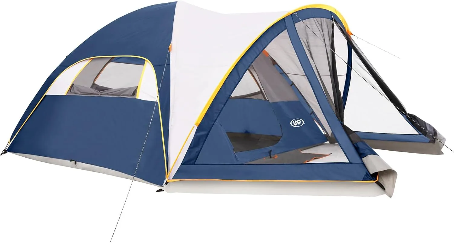 UNP Camping Tent with Screen Room, Portable 6 Person Camping Tent with Screen Porch, Family Dome Tent for Camping Outdoor - 14'x11'x72''(H)