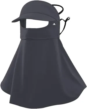 UPF 50  Sun Hat for Golf Cycling Trekking Sports, UV Protective Visor Headwear, Summer Outdoor Face Mask Cover Detachable