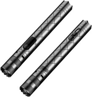 Upgrade 6 in1 LED Zoomable Flashlight with Arc Lighter Hidden Camera Detectors and Door Alarm Warning,Rechargeable Tactical Flashlight for Travel,Camping,Emergency,Gifts For Men&Women (Black1)