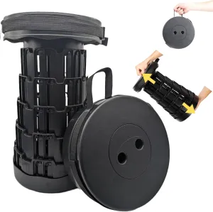 Upgraded Collapsible Stool – Easy to Carry retractable Stool - Lightweight telescoping stool for Camping & BBQ –Sturdy Portable Stool - Slip Resistant Telescopic Stool with Max Load Capacity 1000lbs