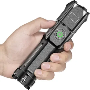 USB Rechargeable Flashlight Telescopic Zoomable Spotlight T6 Lamp Beads Long-Range 1000m Portable Floodlight Mini Handheld Flashlight for Outdoor Emergencies Camping