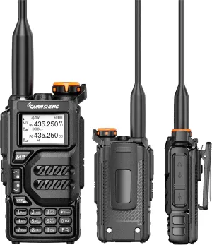UV-K5 Walkie Talkie Dual Band 5W Rechargeable Two Way Radio NOAA Emergency Weather Receiver with Type-C Charging Cable, Headset (Black 1 Pack)