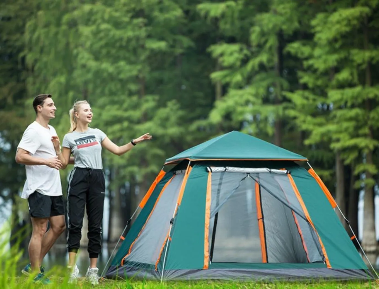 UV-Resistant Waterproof Camping Tent - Spacious Double Layer Design