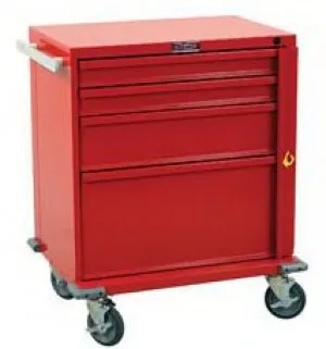 V-Series - Crash Cart Steel Body and Drawers 22 X 29.5 X 34 Inch Red (2)-3 Inch, (1)-6 Inch, (1)-12 Inch Drawer Configuration, 16.75 X 23 Inch Internal Drawer - V24-4B