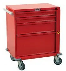 V-Series - Crash Cart Steel Body and Drawers 22 X 29.5 X 34 Inch Red (2)-3 Inch, (1)-6 Inch, (1)-12 Inch Drawer Configuration, 16.75 X 23 Inch Internal Drawer - V24-4B