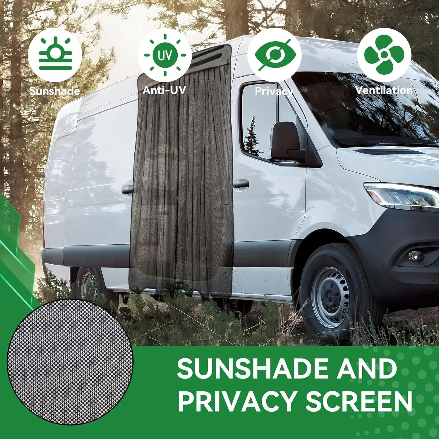 Van Bug Screen for Sprinter, Universal Size Magnetic Mosquito Net for Ford Transit, ProMaster & Other Campervans, Motorhomes, RV Sliding Door Bug Mesh, Van Life Essentials (Standard)