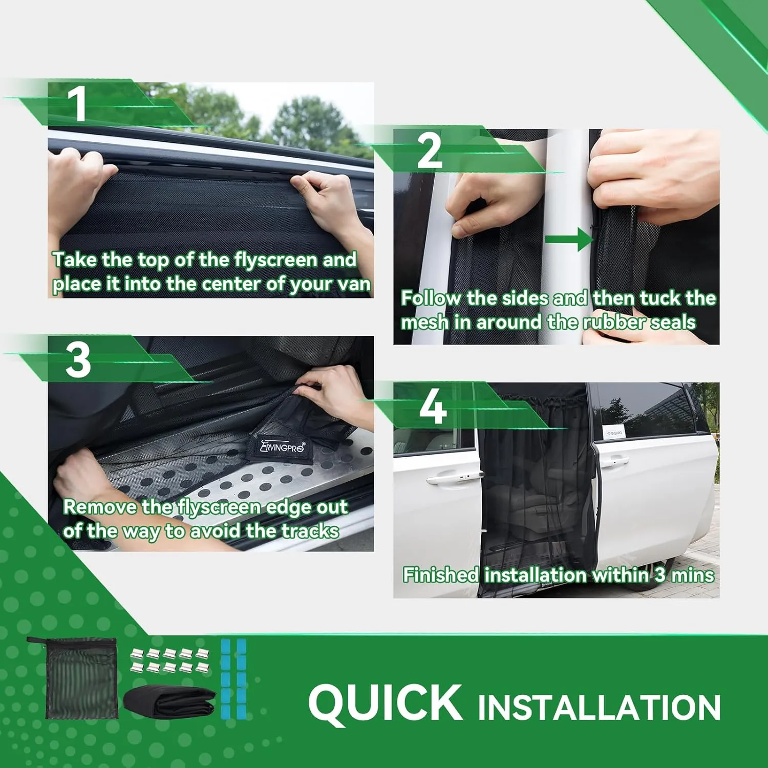 Van Bug Screen for Sprinter, Universal Size Magnetic Mosquito Net for Ford Transit, ProMaster & Other Campervans, Motorhomes, RV Sliding Door Bug Mesh, Van Life Essentials (Standard)