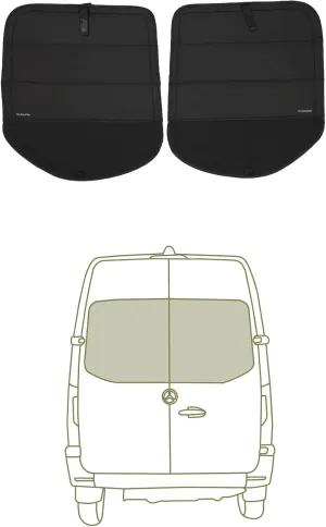 VanEssential Insulated Stealth Blackout Magnetic Window Covers Designed for Mercedes-Benz VS30 (Van Years 2019 to Current), Rear Door (Full Plastic Door Frame) (Pair), Black
