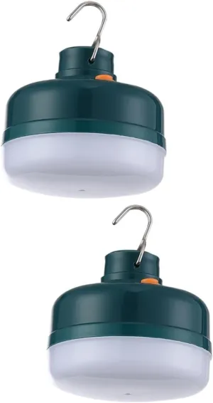 VANZACK 2pcs Led Camping Lantern Magnetic Emergency Light Hook Night Bulb for Outdoor Camping Night Markets Power Outages Portable USB Rechargeable