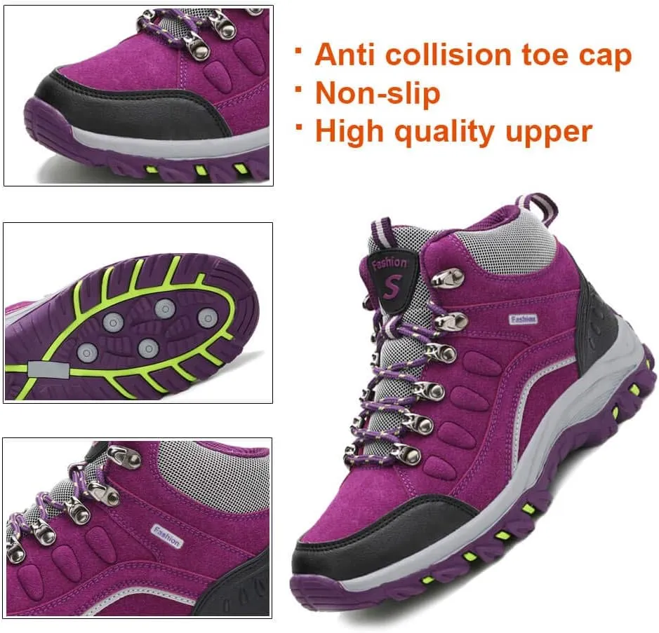 VARSKARC Women's Anti-Slip Lightweight Breathable Hiking Shoes Quick-Dry Trekking Shoes Low-Heeled Sneakers