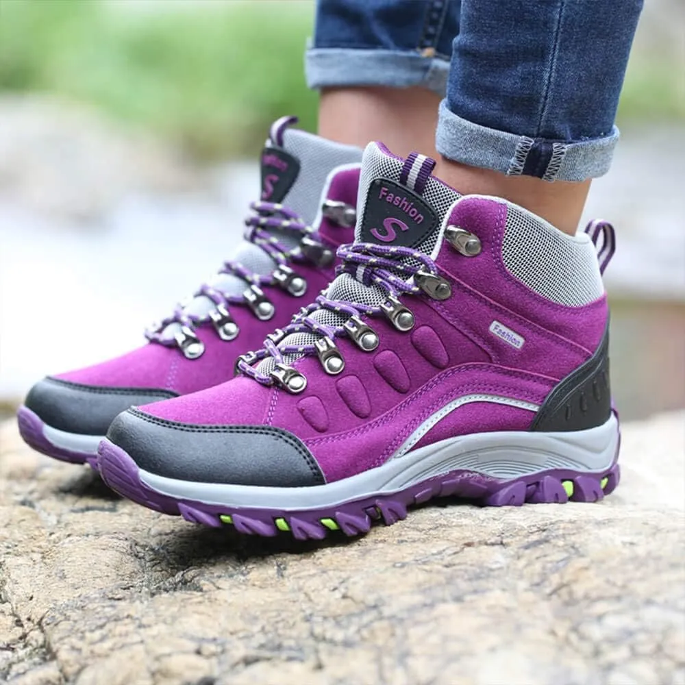VARSKARC Women's Anti-Slip Lightweight Breathable Hiking Shoes Quick-Dry Trekking Shoes Low-Heeled Sneakers