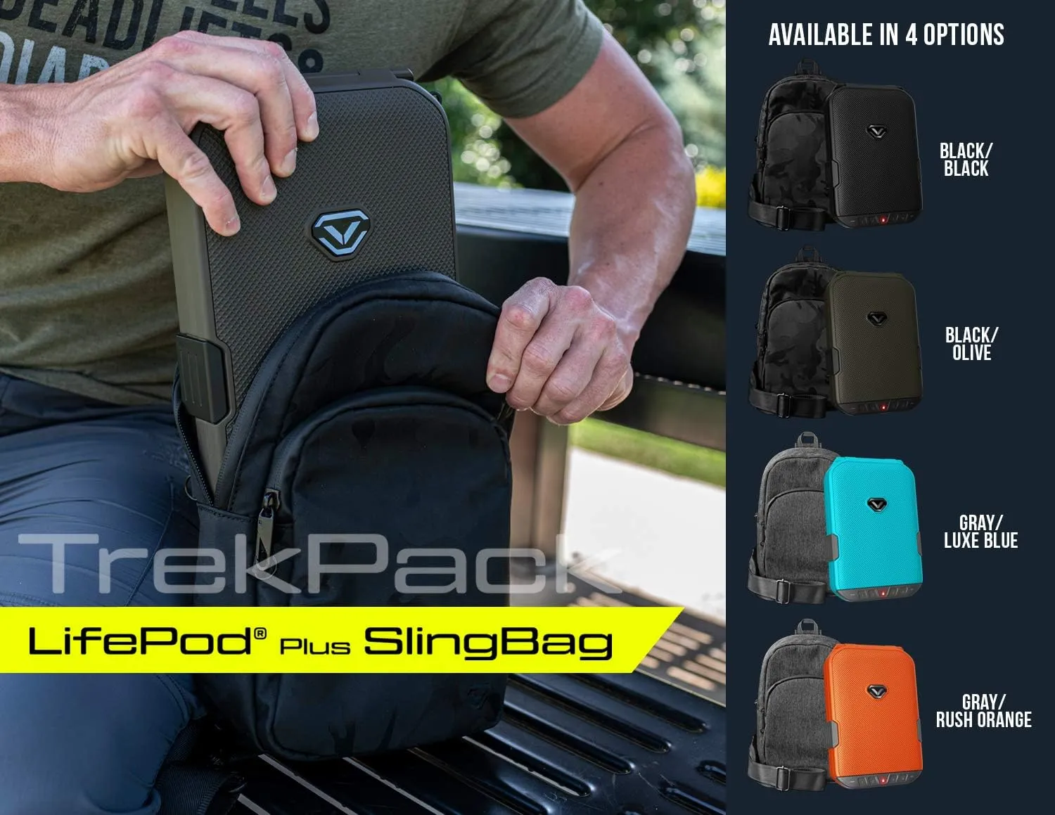 Vaultek LifePod 1.0 Combo | Secure Waterproof Travel Case & Rugged Electronic Lock Box with SlingBag Travel System | Backlit Keypad, 4‑Digit Code Access, Anti‑Impact Latch | Signature Series Kit