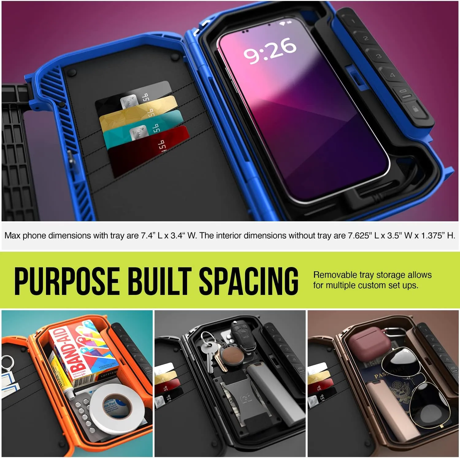 Vaultek LifePod X | High Capacity Waterproof Travel Case & Rugged Biometric Safe | Portable Organizer with Biometric Scanner, Backlit Keypad, Anti‑Impact Latch, Interior Foam | Signature Series Kit