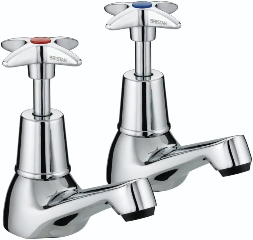 VAX 1/2 C 5412 Cross Top Basin Taps - Chrome Plated