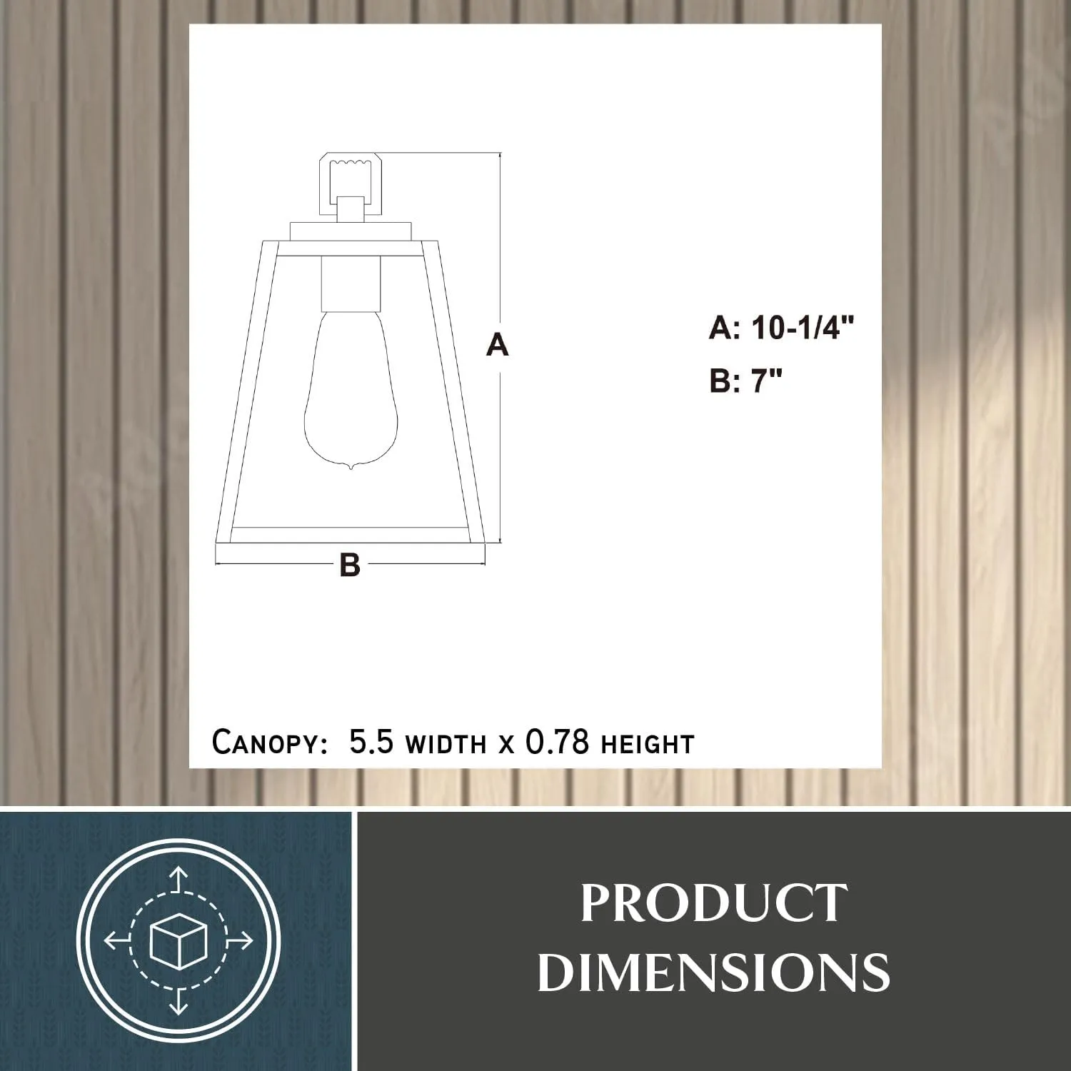 VAXCEL Grant 7-in Black Indoor Outdoor Farmhouse Mini Pendant Lantern, 1-Light Hanging Ceiling Light with Clear Glass Panels