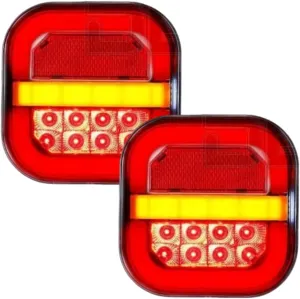 Velivorel Led Trailer Lights, Utility Marine Trailer Light Waterproof, Car Tail Lights with Brake and Turn Signals for Vehicle Trucks Boats Rvs (1 pair)